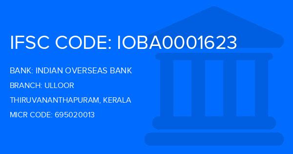 Indian Overseas Bank (IOB) Ulloor Branch IFSC Code
