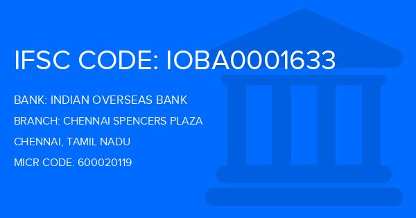 Indian Overseas Bank (IOB) Chennai Spencers Plaza Branch IFSC Code