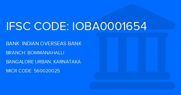 Indian Overseas Bank (IOB) Bommanahalli Branch IFSC Code