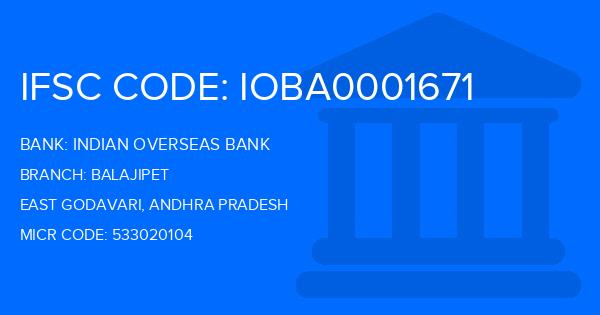 Indian Overseas Bank (IOB) Balajipet Branch IFSC Code