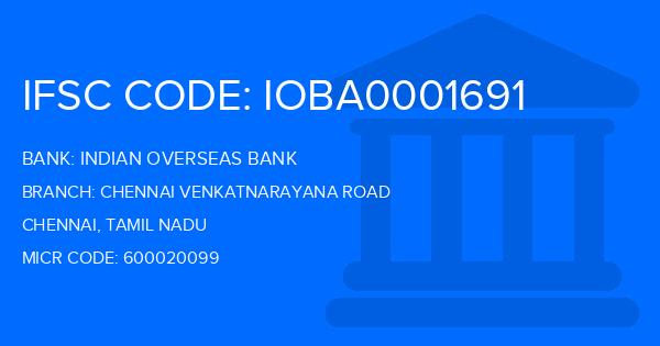 Indian Overseas Bank (IOB) Chennai Venkatnarayana Road Branch IFSC Code