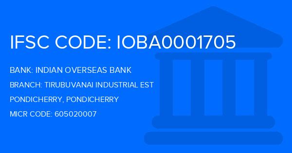 Indian Overseas Bank (IOB) Tirubuvanai Industrial Est Branch IFSC Code
