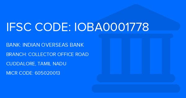 Indian Overseas Bank (IOB) Collector Office Road Branch IFSC Code