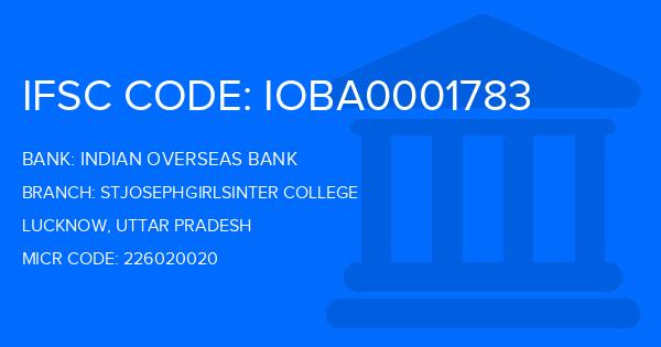 Indian Overseas Bank (IOB) Stjosephgirlsinter College Branch IFSC Code