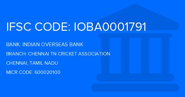 Indian Overseas Bank (IOB) Chennai Tn Cricket Association Branch IFSC Code