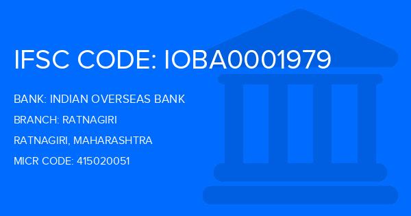 Indian Overseas Bank (IOB) Ratnagiri Branch IFSC Code