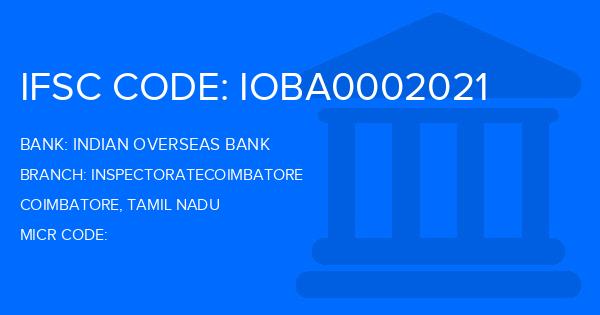 Indian Overseas Bank (IOB) Inspectoratecoimbatore Branch IFSC Code