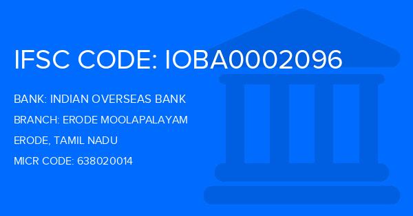 Indian Overseas Bank (IOB) Erode Moolapalayam Branch IFSC Code