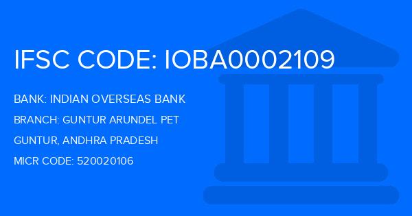 Indian Overseas Bank (IOB) Guntur Arundel Pet Branch IFSC Code
