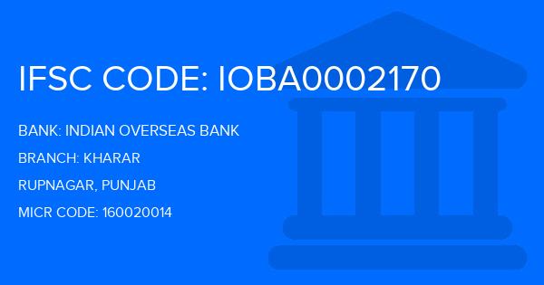 Indian Overseas Bank (IOB) Kharar Branch IFSC Code