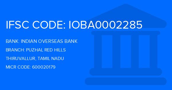 Indian Overseas Bank (IOB) Puzhal Red Hills Branch IFSC Code