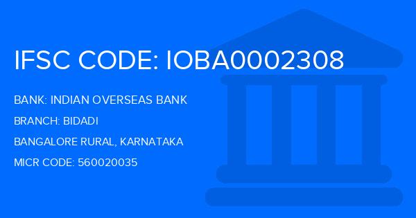 Indian Overseas Bank (IOB) Bidadi Branch IFSC Code