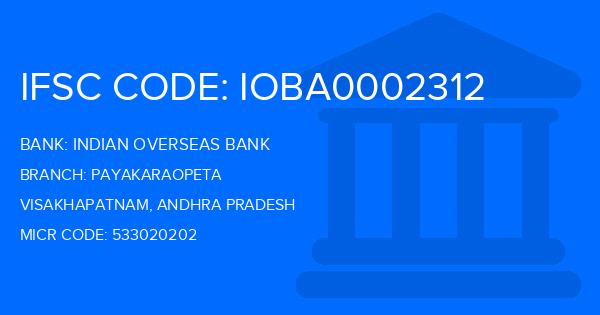 Indian Overseas Bank (IOB) Payakaraopeta Branch IFSC Code