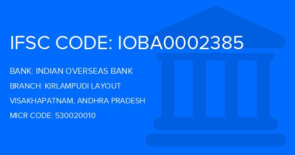 Indian Overseas Bank (IOB) Kirlampudi Layout Branch IFSC Code