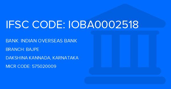 Indian Overseas Bank (IOB) Bajpe Branch IFSC Code