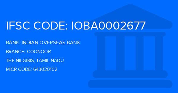 Indian Overseas Bank (IOB) Coonoor Branch IFSC Code