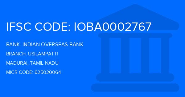 Indian Overseas Bank (IOB) Usilampatti Branch IFSC Code