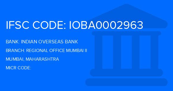 Indian Overseas Bank (IOB) Regional Office Mumbai Ii Branch IFSC Code
