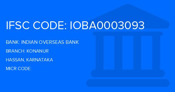 Indian Overseas Bank (IOB) Konanur Branch IFSC Code