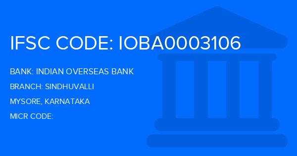 Indian Overseas Bank (IOB) Sindhuvalli Branch IFSC Code