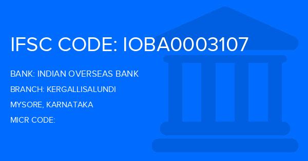 Indian Overseas Bank (IOB) Kergallisalundi Branch IFSC Code