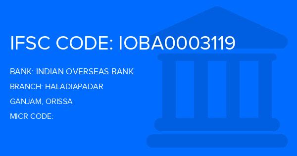 Indian Overseas Bank (IOB) Haladiapadar Branch IFSC Code