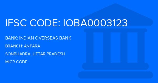 Indian Overseas Bank (IOB) Anpara Branch IFSC Code