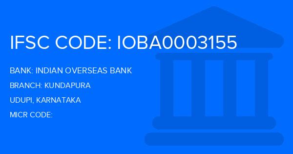 Indian Overseas Bank (IOB) Kundapura Branch IFSC Code