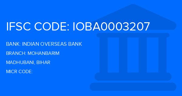 Indian Overseas Bank (IOB) Mohanbarim Branch IFSC Code