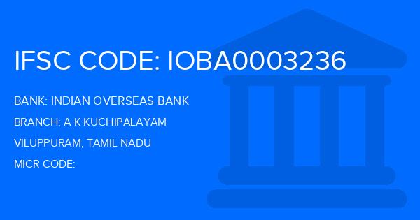 Indian Overseas Bank (IOB) A K Kuchipalayam Branch IFSC Code
