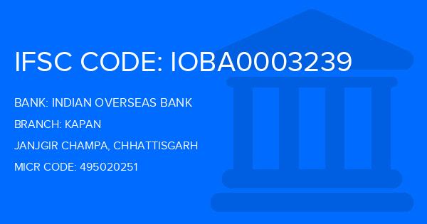 Indian Overseas Bank (IOB) Kapan Branch IFSC Code