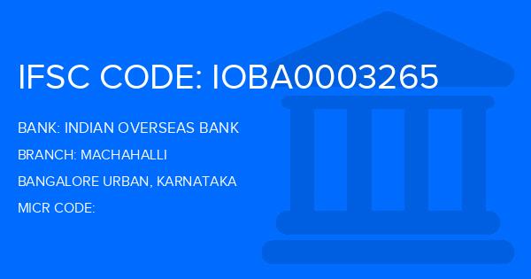 Indian Overseas Bank (IOB) Machahalli Branch IFSC Code