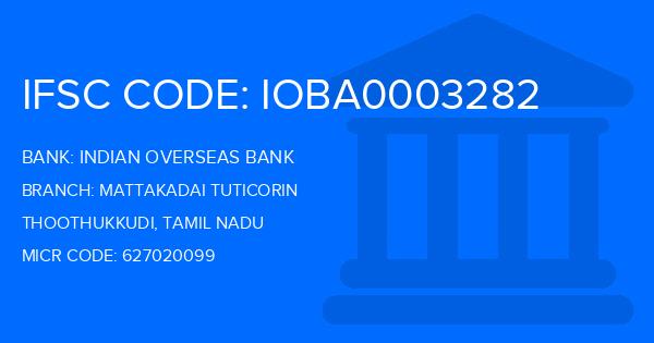 Indian Overseas Bank (IOB) Mattakadai Tuticorin Branch IFSC Code