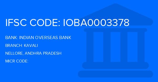 Indian Overseas Bank (IOB) Kavali Branch IFSC Code