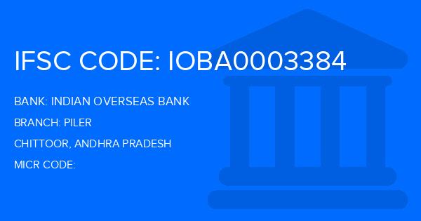 Indian Overseas Bank (IOB) Piler Branch IFSC Code