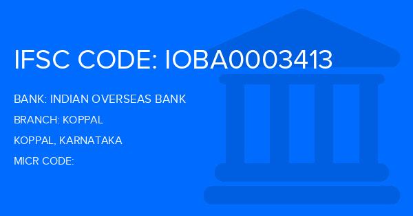 Indian Overseas Bank (IOB) Koppal Branch IFSC Code