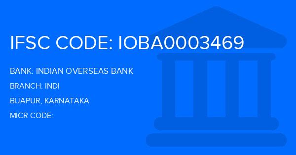 Indian Overseas Bank (IOB) Indi Branch IFSC Code