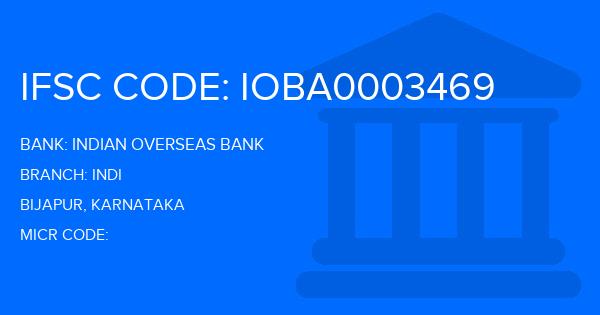 Indian Overseas Bank (IOB) Indi Branch IFSC Code