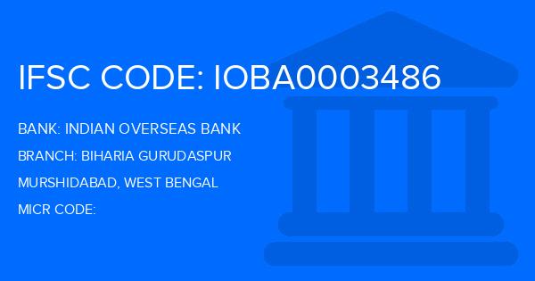 Indian Overseas Bank (IOB) Biharia Gurudaspur Branch IFSC Code
