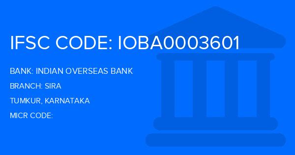Indian Overseas Bank (IOB) Sira Branch IFSC Code