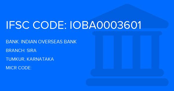 Indian Overseas Bank (IOB) Sira Branch IFSC Code