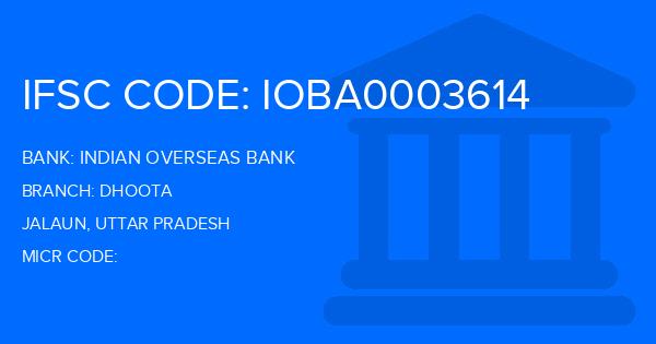 Indian Overseas Bank (IOB) Dhoota Branch IFSC Code