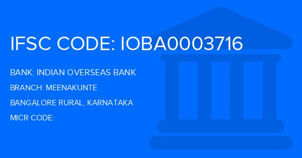 Indian Overseas Bank (IOB) Meenakunte Branch IFSC Code