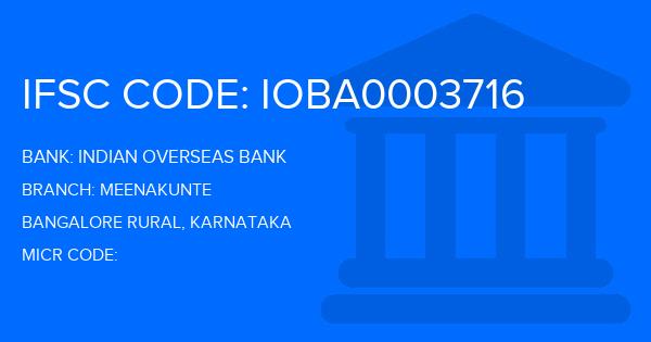 Indian Overseas Bank (IOB) Meenakunte Branch IFSC Code