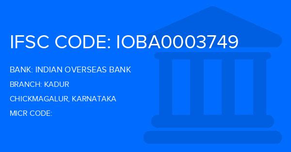 Indian Overseas Bank (IOB) Kadur Branch IFSC Code