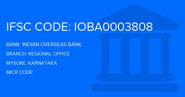 Indian Overseas Bank (IOB) Regional Office Branch IFSC Code