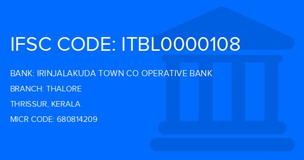 Irinjalakuda Town Co Operative Bank (ITU) Thalore Branch IFSC Code