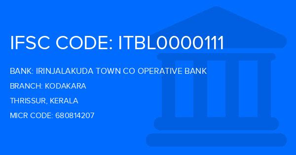 Irinjalakuda Town Co Operative Bank (ITU) Kodakara Branch IFSC Code
