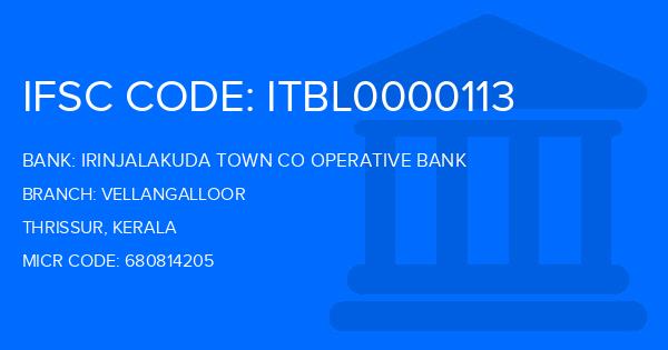 Irinjalakuda Town Co Operative Bank (ITU) Vellangalloor Branch IFSC Code
