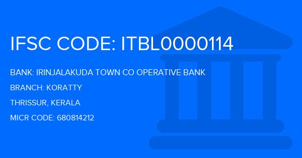 Irinjalakuda Town Co Operative Bank (ITU) Koratty Branch IFSC Code